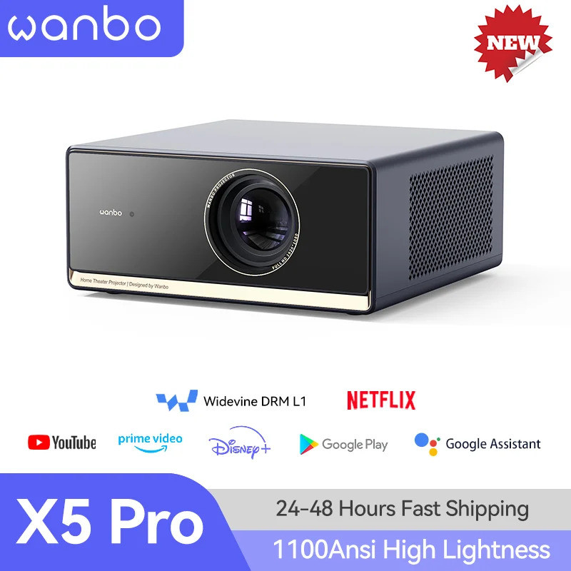 Wanbo X5 Pro โปรเจคเตอร์ Full Hd 1080p Proyector สนับสนุน 4k 1100 Ansi Android 11.0 บ้าน Google Wide