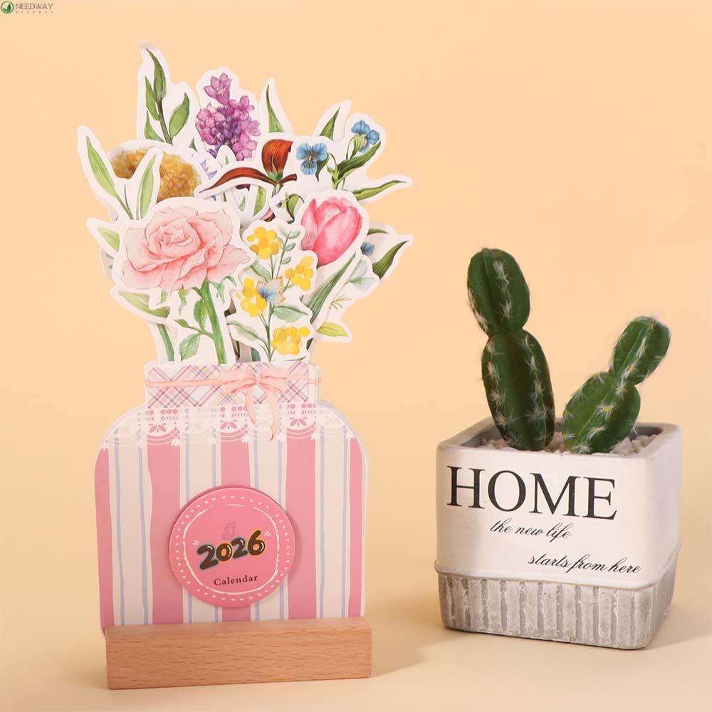 ต้องการ ดอกไม้ ปฏิทินตั้งโต๊ะ, ขาตั้งไม้กระดาษหัตถกรรมมินิโต๊ะปฏิทิน, รายเดือนวางแผนการ์ดแทรกแจกันแบบดั้งเดิม-ชอบ ปฏิทินตกแต่งโต๊ะโต๊
