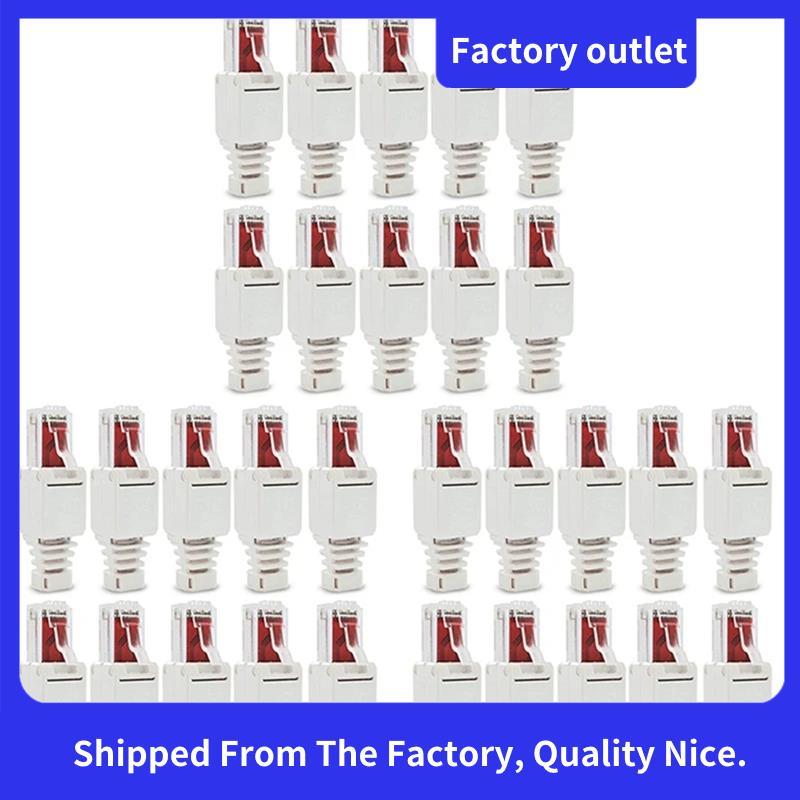 30PCS ปลั๊กเครือข่ายเครื่องมือฟรี RJ45 CAT6 LAN UTP ปลั๊กสายเคเบิลไม่มีเครื่องมือ CAT5 CAT7 ติดตั้งส