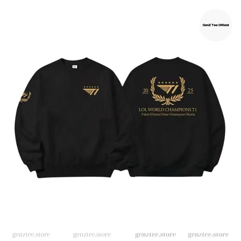 เสื้อสเวตเตอร์ T1 6 ดาว เสื้อสเวตเตอร์ T1 เพื่อชนะแชมป์โลก 2025 เสื้อ Tcon ใหม่ล่าสุด