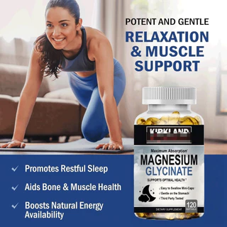 Magnesium Glycinate 500mg Capsules เพื่อสุขภาพที่ดีของระบบประสาท กล้ามเนื้อ หัวใจ อารมณ์ และการนอนหลับ