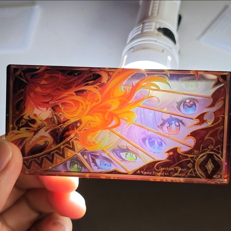 1 ชิ้นการ์ดเกม Mavuika Pyro Archon Haborym Kiongozi Mavuika การ์ตูน Photo Prop อุปกรณ์เสริมยิงการ์ดอ