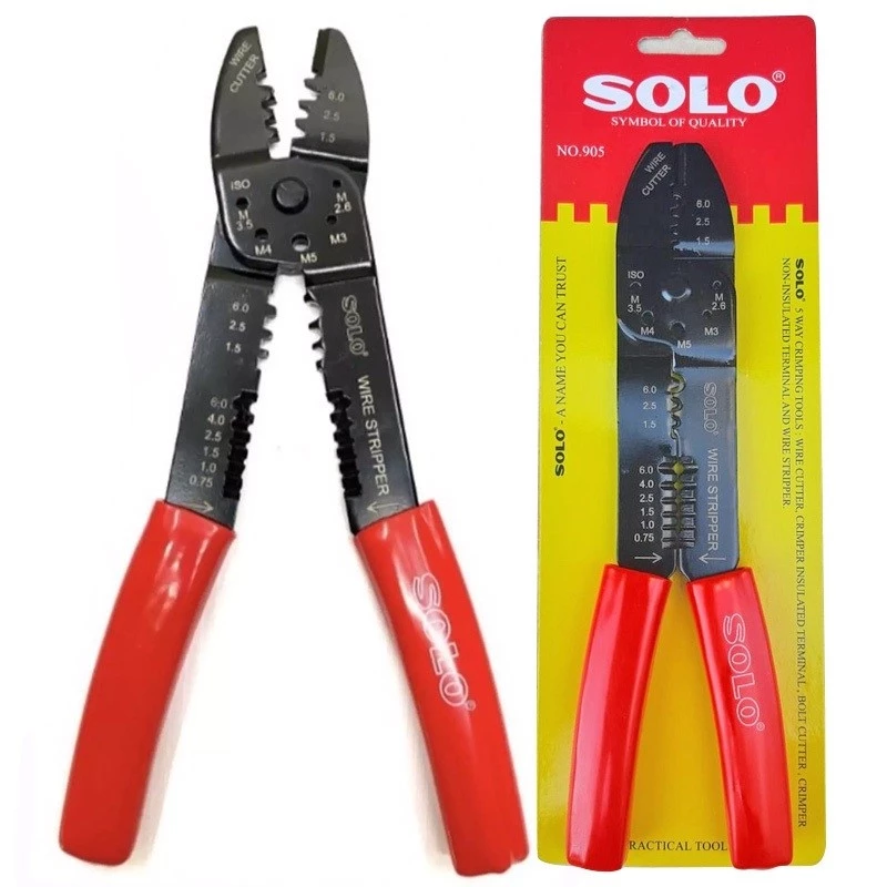 SOLO คีมย้ำหางปลา NO.905 และคีมปอกตัดสายไฟ thumbnail 4