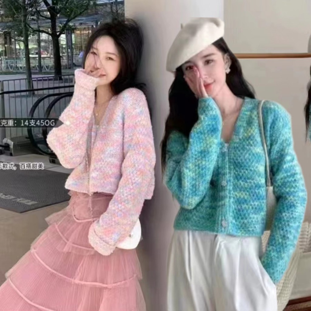 เวอร์ชั่นเกาหลีสไตล์ใหม่ดอกไม้เสื้อกันหนาวเสื้อแจ็คเก็ตผู้หญิง High-End สไตล์อ่อนโยนหลวม All-Match เ