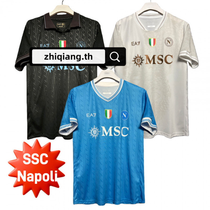 แฟนๆ 25/26 Season SSC Napoli Hone/Away/Thirt Football T-shirt Size S-4XL