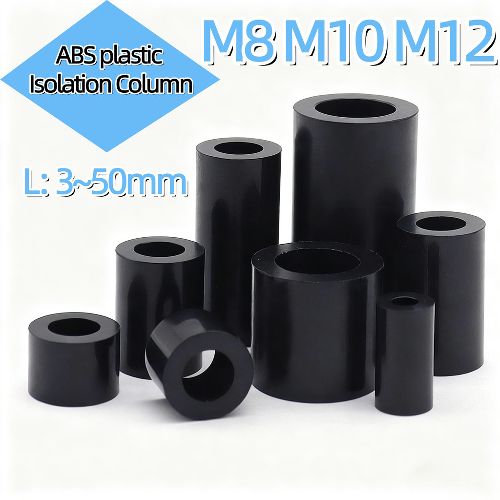 M8/M10/M12 สีดํา ABS คอลัมน์แยกฉนวนกันความร้อนไนลอนคอลัมน์แยกพลาสติก hollow คอลัมน์ตรงสนับสนุน space
