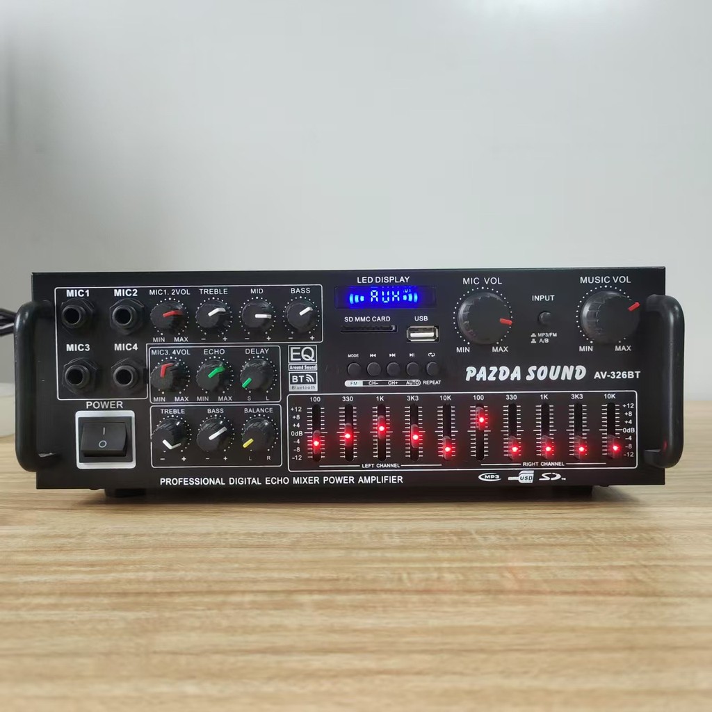 เครื่องขยายเสียงในครัวเรือนกําลังสูง 12 V/220 V บลูทูธ EQ Balancer รถกลางแจ้ง K เพลง Dual-use Power 