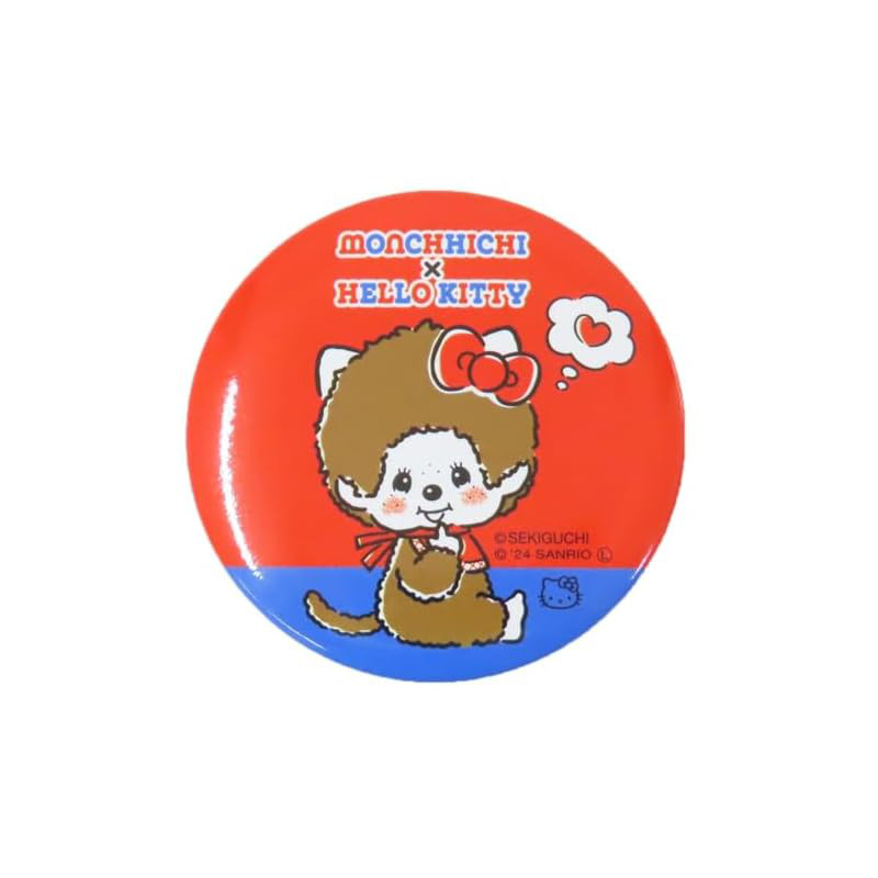 Kei Company Monchhichi x Hello Kitty Can Badge Sitting MKT-KB-SU