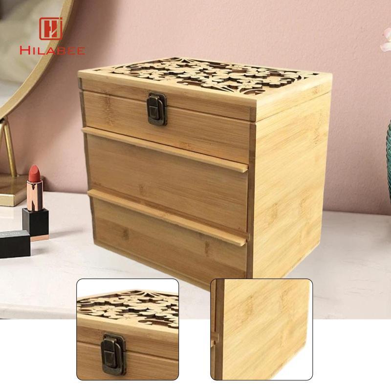 [hilabee] กล่องเก็บน้ํามันหอมระเหย 3 ชั้น Home Travel Essential Oils Organizer