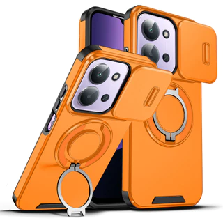 สําหรับ Redmi 15C 5G 4G Xiaomi POCO C85 2026 กรณีเกราะกันกระแทกสไลด์ปลอกแม่เหล็กสําหรับ Redmi15C POCOC85 แหวนขาตั้งโทรศัพท์ฝาหลัง