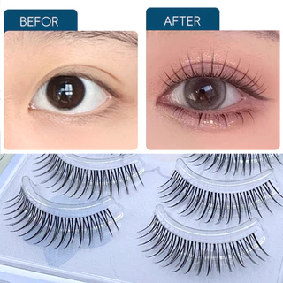 5 คู่ Lash Extension Cross Natural U-shaped Dense เกาหลีแต่งหน้า K-POP สไตล์