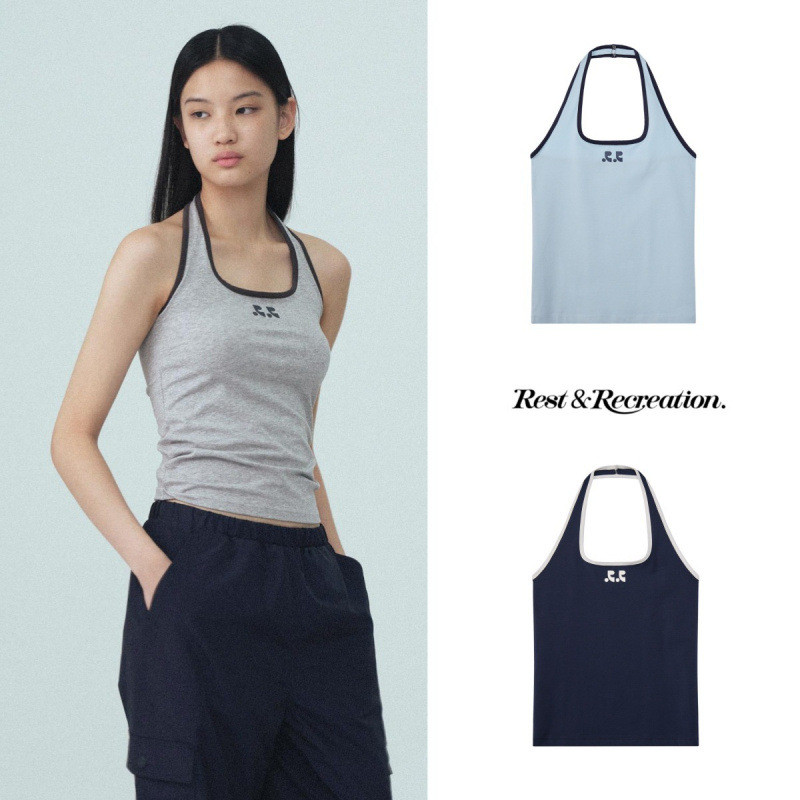 🚗พร้อมส่ง👚Rest&Recreation RR เชือกแขวนคอเสื้อทรงสลิม