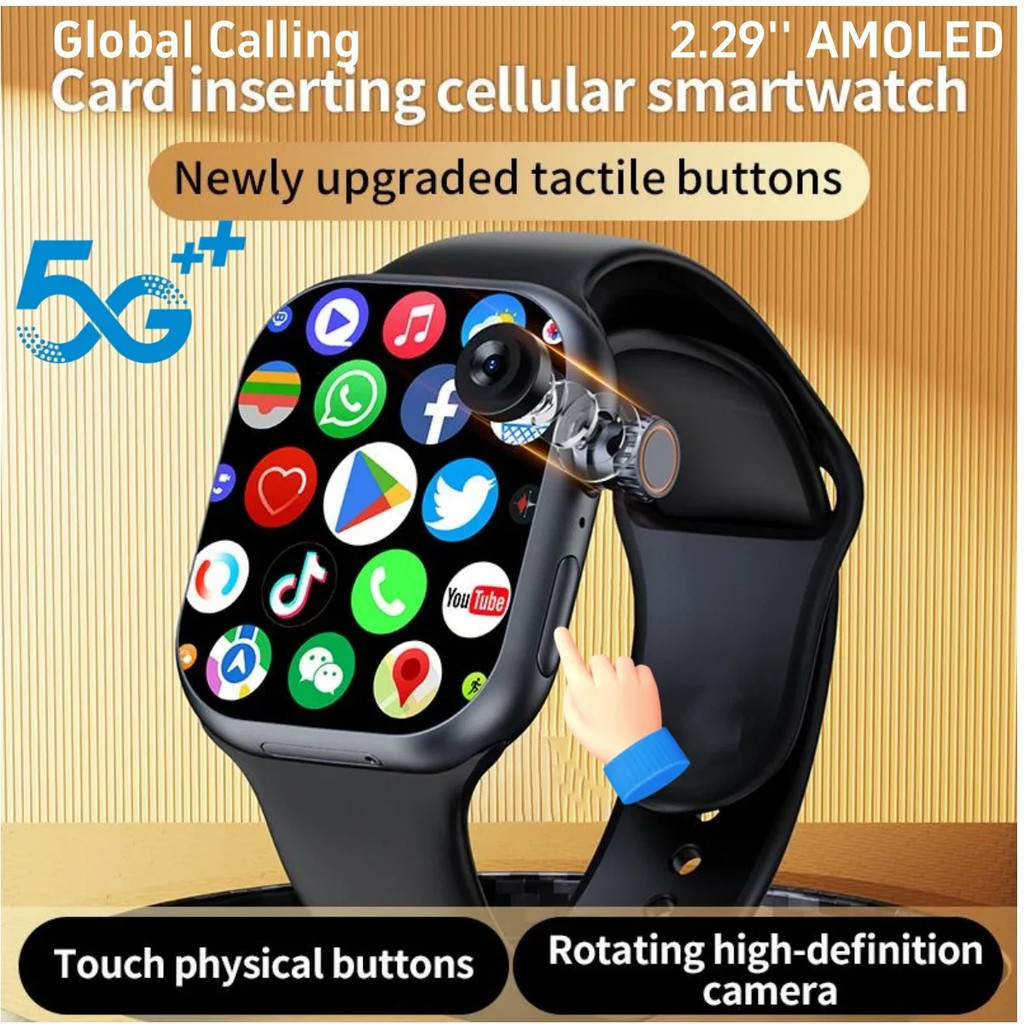 CD20 smartwatch รุ่นทั่วโลกรองรับซิมการ์ด WiFi GPS วิดีโอคอล 2.29 นิ้ว หน้าจอ AMOLED 490x580 พร้อม 1
