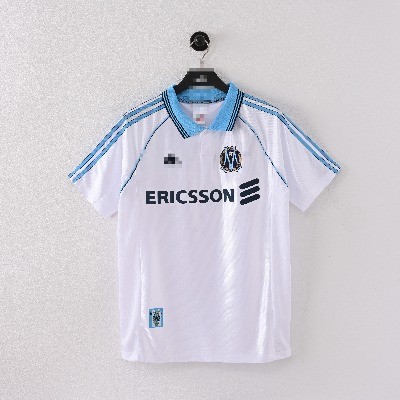 Retro 98-99 Marseille เสื้อฟุตบอลแขนสั้นเหย้า