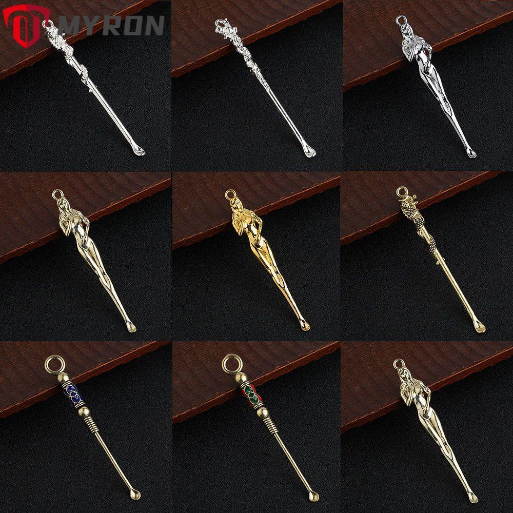 MYRON Ear Spools Curette Cleaner Outdoor Retro Brass Dragon Ear Pick