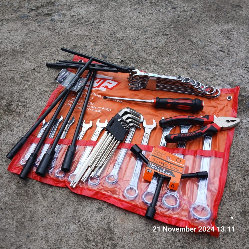 NEGO YOU LIKE ชุดประแจแหวน + ชุดประแจกระบอก 27 ชิ้น + กุญแจ L + กุญแจ T 4 ชิ้น + กุญแจ Y + ไขควง