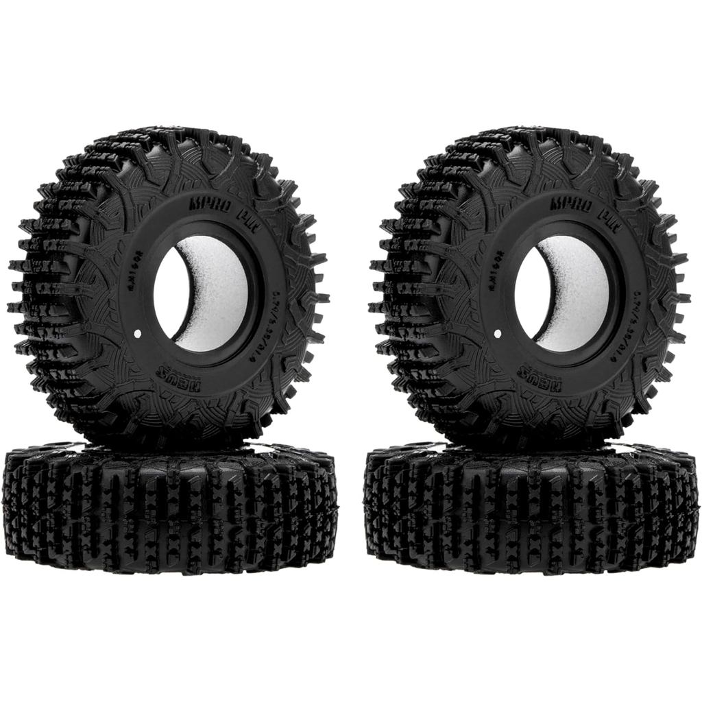 1.0 Tires - MS6 MPRO Pin Tires for TRX4M SCX24 FCX24 AX24 1/24 1/18 RC Crawler, 0.79/2.36/R1.0, #M10