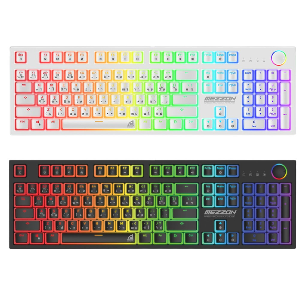 SIGNO KB-752 MEZZON WIRELESS MECHANICAL GAMING KEYBOARD คีย์บอร์ดเกมมิ่ง เชื่อมต่อ 3 โหมด