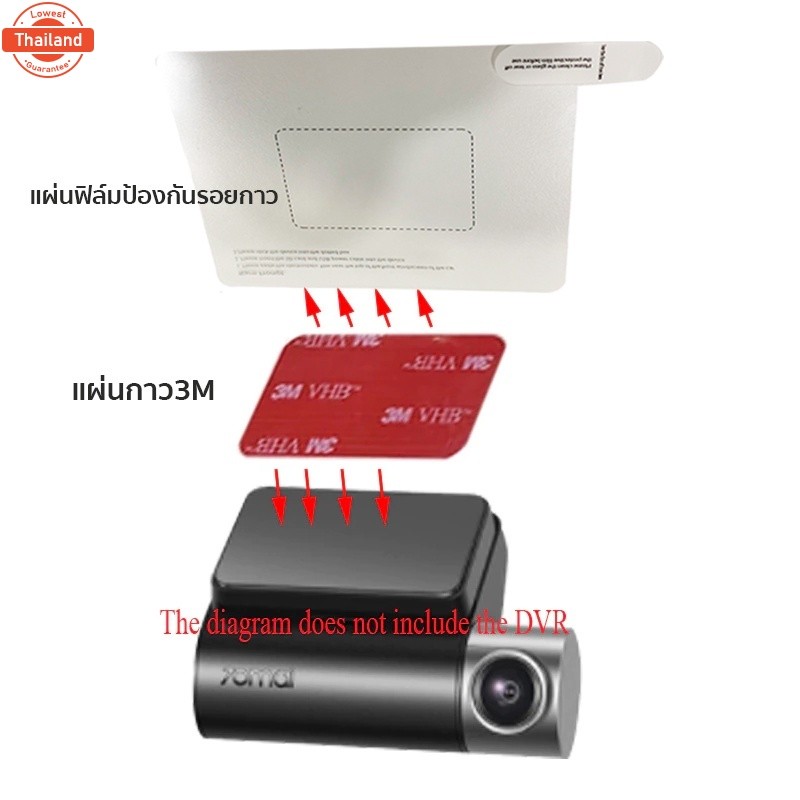 Pro+++  แผ่นฟิล์มใส พร้อมแผ่นกาว 3M สองหน้า รอยกาว 3M จากขายึดกล้อง/ฐานยึด Easy pass/M-pass priceคุ้