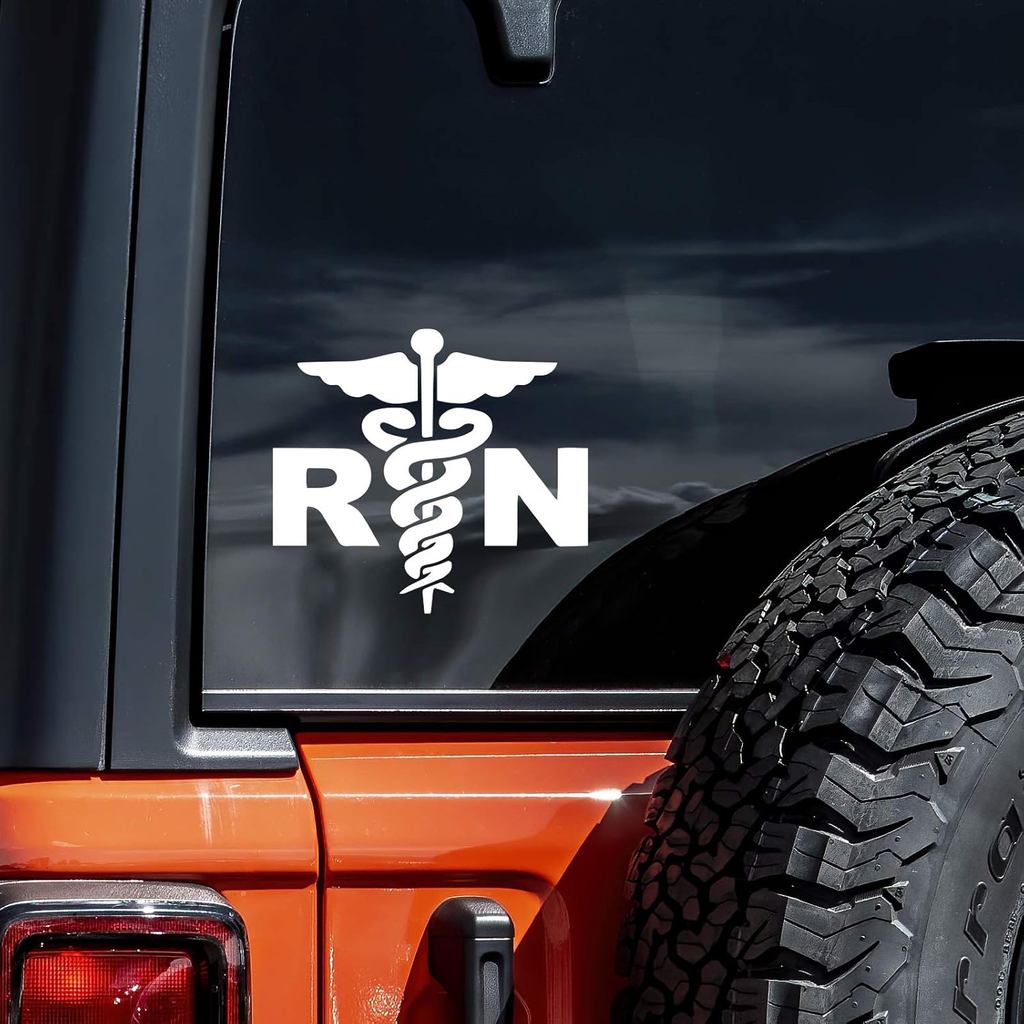 RN ลงทะเบียนพยาบาล Decal สติกเกอร์ไวนิล Auto Car รถบรรทุกแล็ปท็อป 12.6*14 ซม.