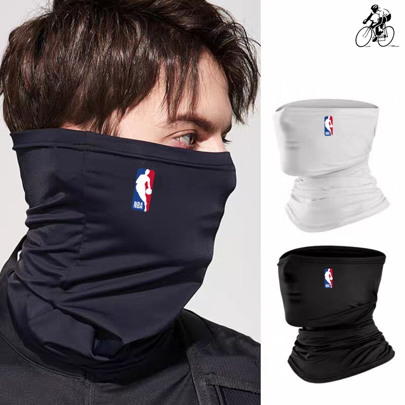 กันหนาวสำหรับคอและใบหน้า NBA สีดำ ขนาดเดียวพอดีทุกคน ออกแบบมาเป็นสองชั้น