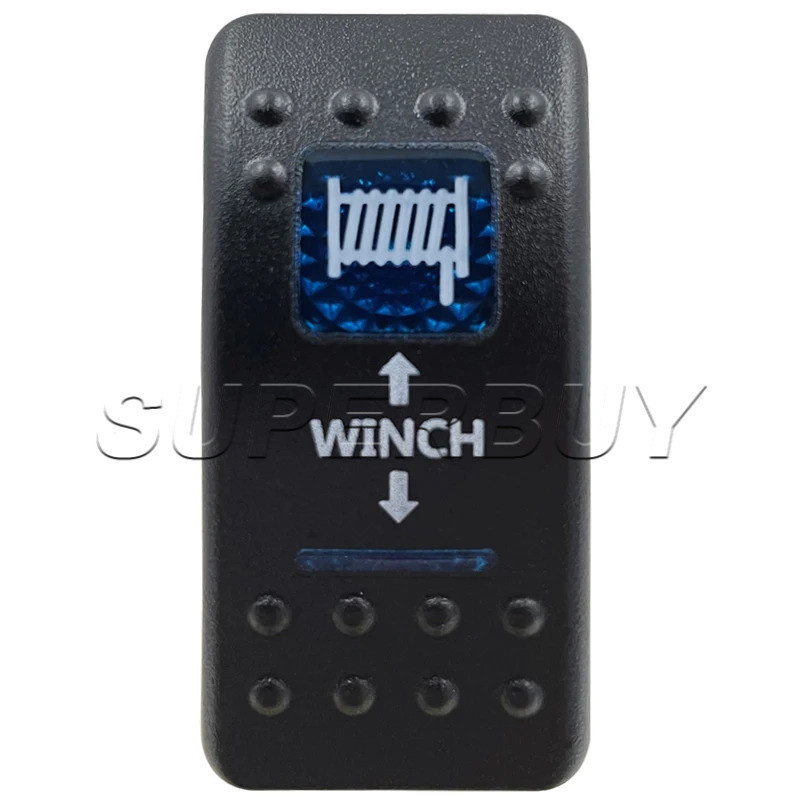 WINCH (on) off (on) 7Pin 12V 20A Blue LED กันน้ํารถสวิทช์บาร์ ARB Push Rocker Toggle Switch ไฟ LED Swithes
