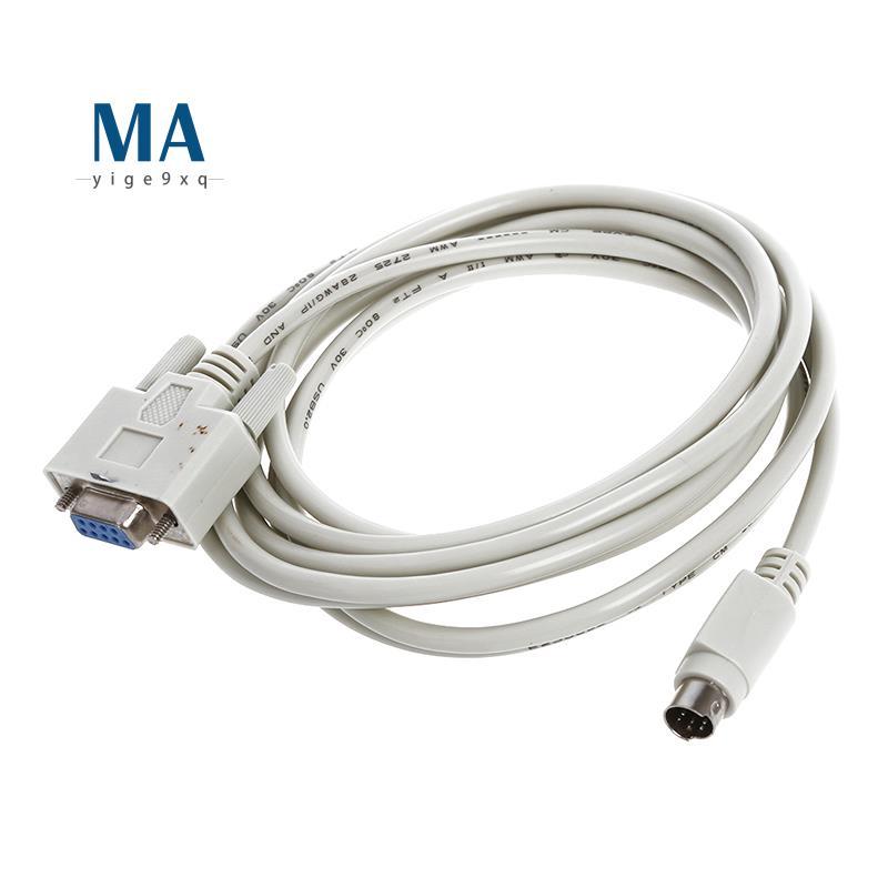 Mayige9xqDB9P ถึง 8P Mini Din RS232 ดาวน์โหลดสายสีขาว 8.2 Ft สําหรับ PLC -EH
