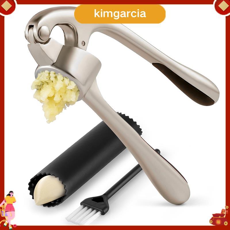 kimgarcia ชุดปอกกระเทียมแบบแมนนวลสําหรับ Home Rust-Proof Garlic Pusher Home เครื่องปอกกระเทียมพร้อมแปรง