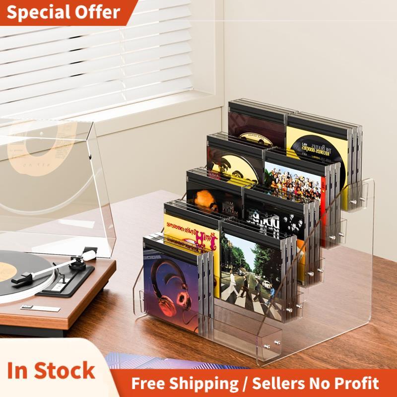 CD Holder 5 ชั้น, Clear CD Organizers, CD Display Rack ถือสูงสุด 30 มาตรฐาน DVD สําหรับ Media Shelf 