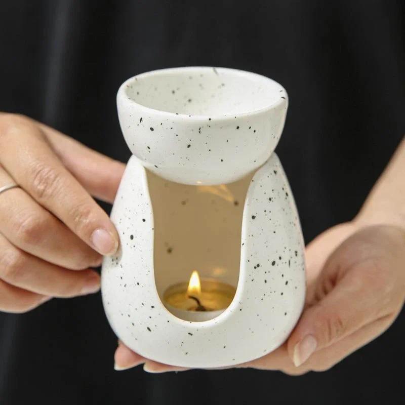 Fine ceramic decorative ceramic oil burner, aroma lamp, tea light holder, aroma diffuser, essential 