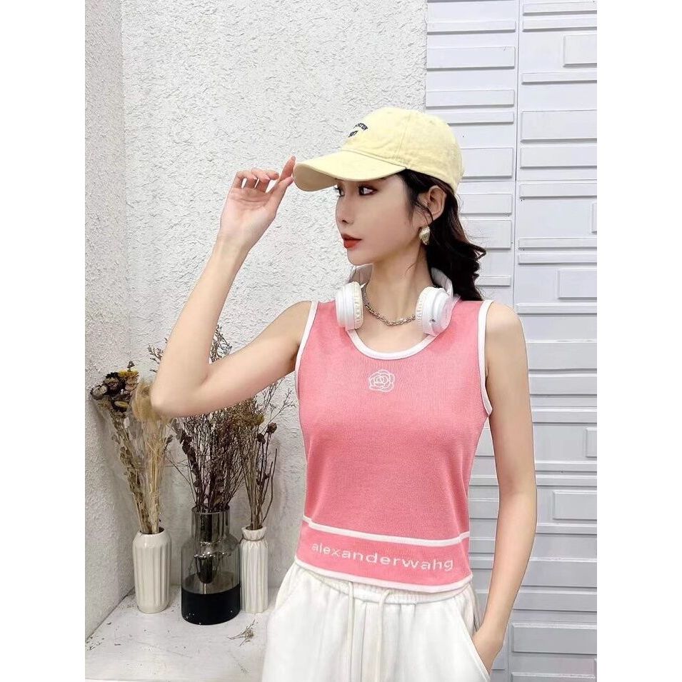 เสื้อกล้ามคอกลมปักลายบล็อกสีสไตล์ มีให้เลือกทั้งหมด 5 สี ผ้าใส่เย็นสบายไม่ร้อน ขนาดฟรีไซส์ - รูปที่ 7