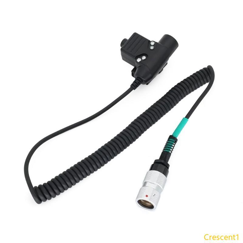 Crescent1 6 Pin Plug WalkieTalkie ชุดหูฟังอะแดปเตอร์ U94 PTT สําหรับวิทยุ PRC152