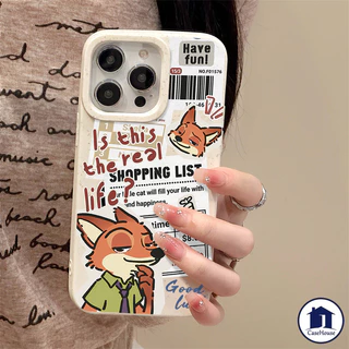 เคสไอโฟน 11 น่ารักซูเปอร์โตนีสุนัขจิ้งจอกคู่นุ่ม สำหรับ iPhone 11 17 16 13 15 14 12 Pro Max XR X XS Max 6s 7 8 6 16 Plus