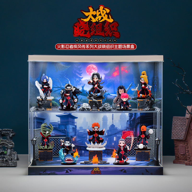 【พร้อมส่ง】เหมาะสําหรับ Pop Mart Naruto Shippuden Series War Xiao Organization รูป Mystery Box Storage กล่องแสดง