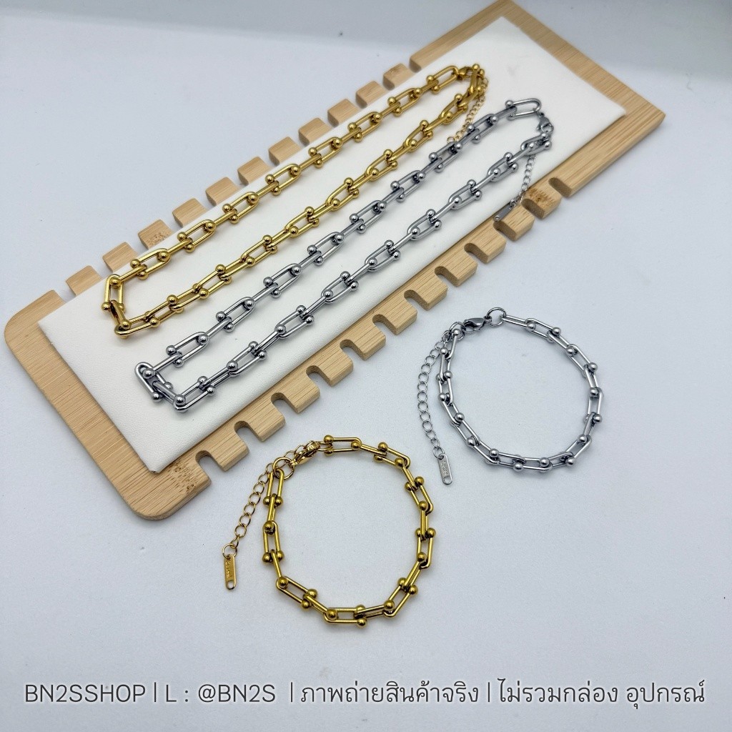 สร้อยคอ สร้อยข้อมือ TFN Necklace งานแฟชั่น สีทอง-เงิน มีให้เลือกสองแบบ งานสวยน่ารัก พร้อมส่งในไทย ส่