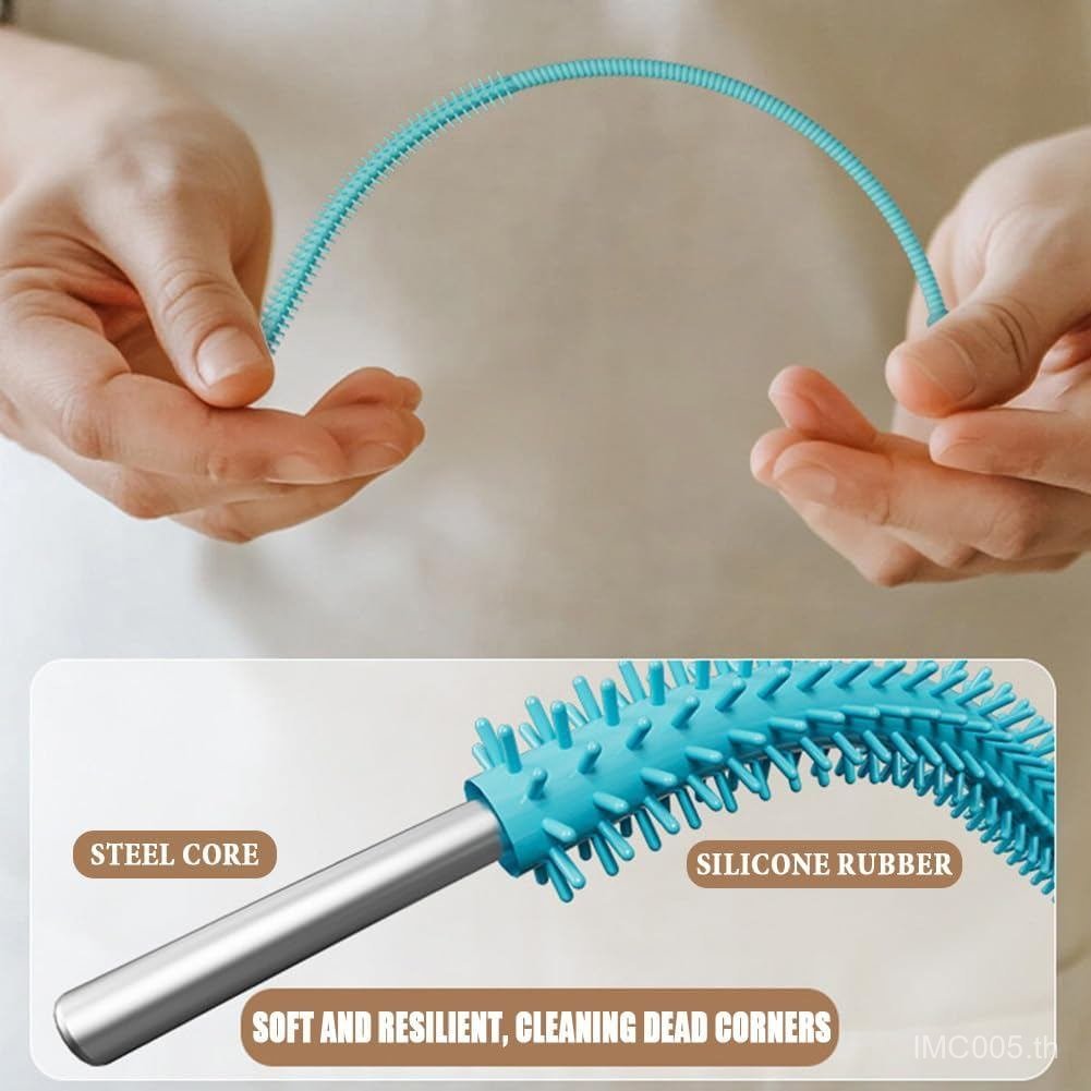 3ชิ้นซิลิโคนฟางทําความสะอาดชุดแปรง,ยาวพิเศษนํามาใช้ใหม่ งอได้ แปรงฟางสําหรับสแตนลีย์ ถ้วย,โลหะแก้วหลอด,เดินทางที่เป็นมิตรท่อทําความสะอาดด้วยตะขอแขวน3มม+6มม+9มม - รูปที่ 2