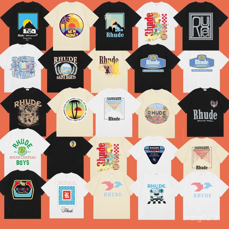 Los Angeles Niche เสื้อยืด T-Shirt แขนสั้น สไตล์สบายๆ แบรนด์ Rhude คุณภาพสูง
