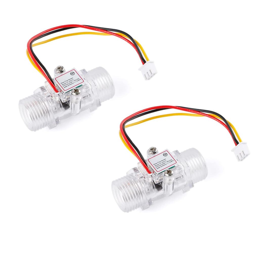 2 ชิ้น YF-S201C DC3.5-24V G1/2" โปร่งใส Flow Sensor Turbine Flowmeter น้ํา Flow Sensor โปร่งใสน้ํา F
