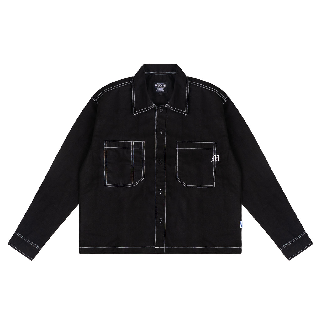 Moxie Street Syntax Longsleeves Boxy Shirt - สีดํา