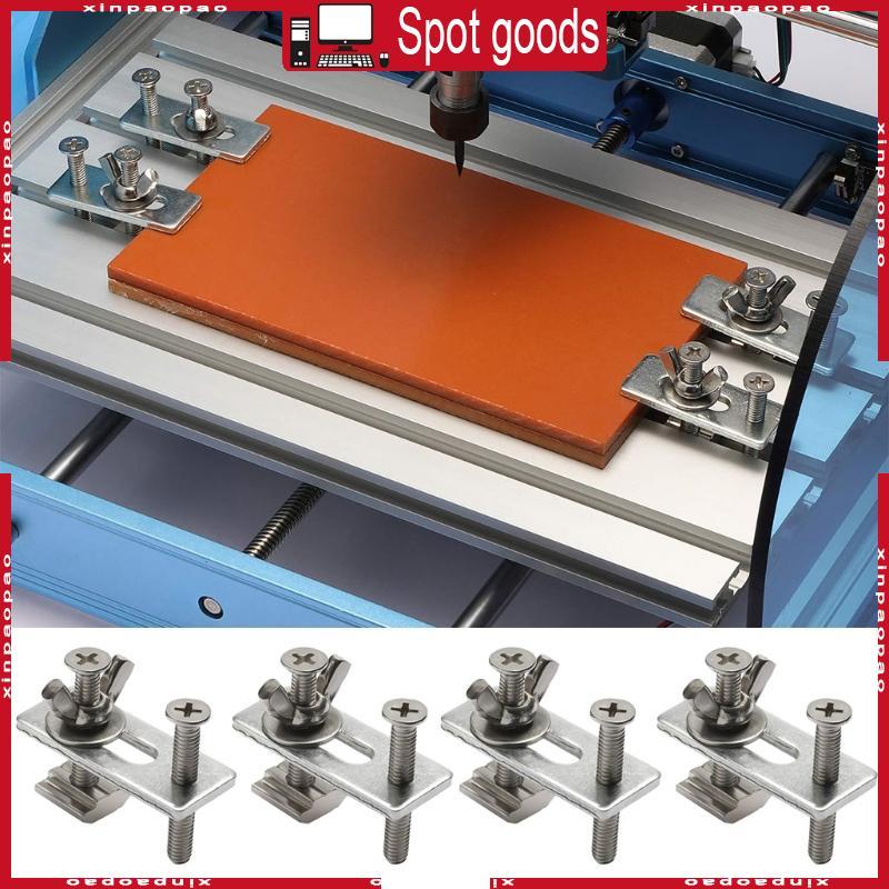 XI 4 ชิ้น Hold Down Clamp T-Track M6 ตารางเลื่อยเครื่องแกะสลักแผ่นกดบล็อกหนีบ Chute บล็อกใช้งานร่วมก
