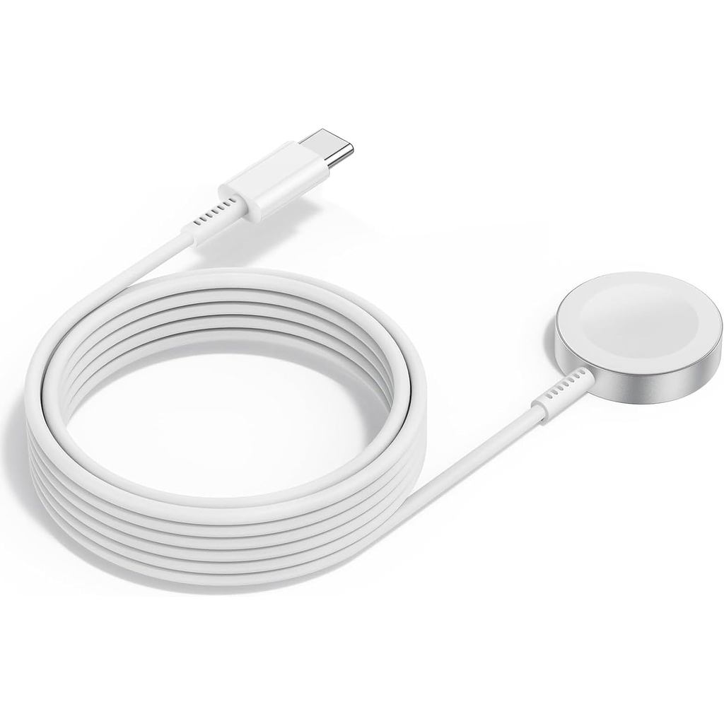 2 แพ็คสําหรับสายชาร์จ Apple Watch, Magnetic Fast Charger to USB-C Cable 6FT(2m), Wireless Fast iWatc