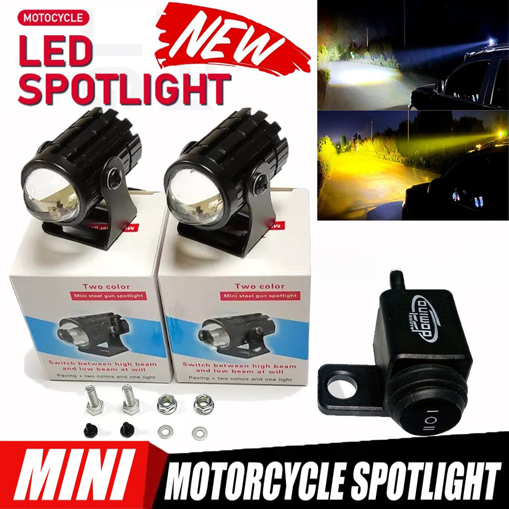 ไฟสปอร์ตไลท์1คู่ LED2สี แสงขาว+เหลือง ไฟสปอร์ตไลท์ออฟโรด ไฟมอเตอร์ไซค์ LED 88W+88W จำนวน 2ดวง ไฟหน้ามอเตอร์ไซค์ ไฟมอเตอร์ไซค์ ไฟสปอร์ตไลท์รถยนต์