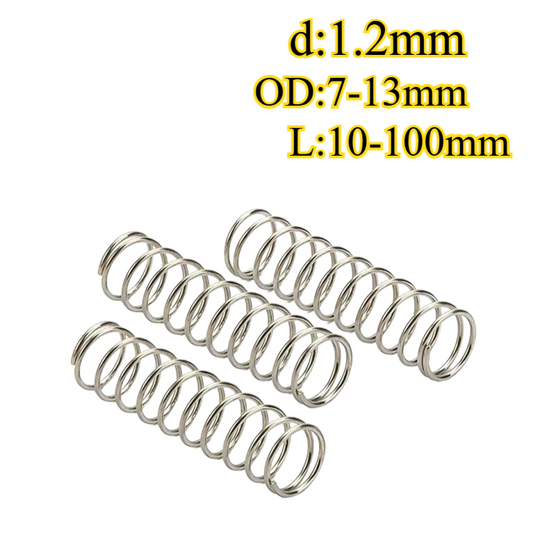 สปริงกด-สปริงดัน สแตนเลส 304 SUS304 d=1.2mm*OD=7-13mm*L=10-100mm【BQ-MB-1】