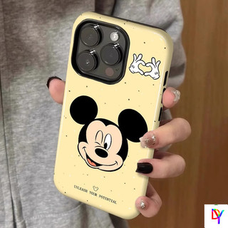 Big Head Mickey 2-in-1 Double-LayerกันกระแทกสําหรับiPhone 17 Pro Max/17/16 Pro Max/16/15 Pro/14 Plus - เคสโทรศัพท์ป้องกันการล่มสลาย
