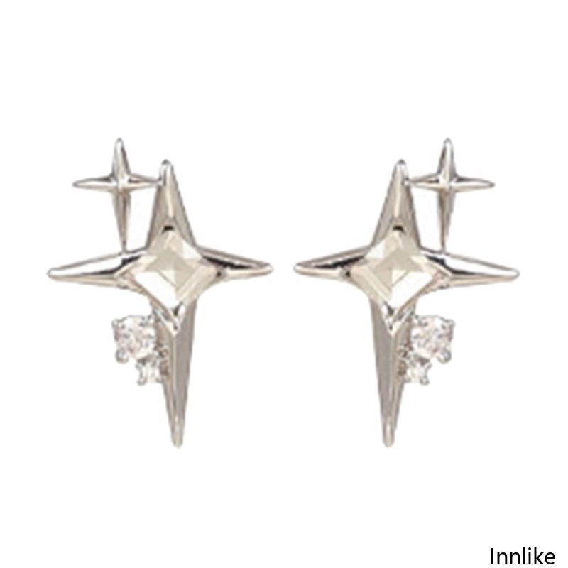 ต่างหู-INN Niche Design Sense Hip-hop Geometric Crossed สำหรับคนชอบแฟชันและสไตล์หรู