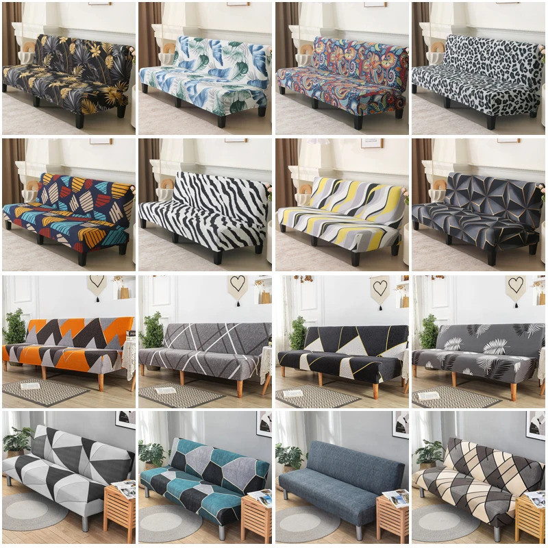 Stretch Futon Cover Armless Sofa Slipcover Folding Sofa Bed Couch Cover Washable Furniture Protector