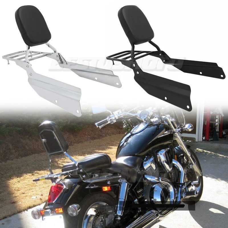 รถจักรยานยนต์ที่ถอดออกได้ผู้โดยสารพนักพิง Sissy Bar กระเป๋าเดินทางสําหรับ Honda VTX1300 VTX1800 VTX1