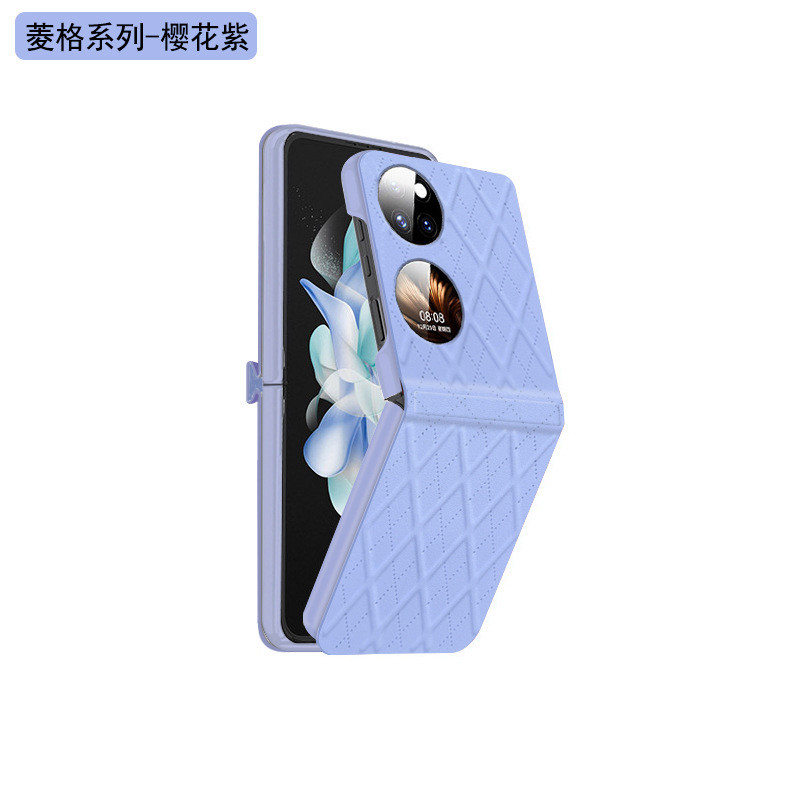 2025 สินค้าใหม่เหมาะสําหรับ Huawei P50pocket เคสโทรศัพท์ Diamond Checkered Conjoined หนังธรรมดา Grai