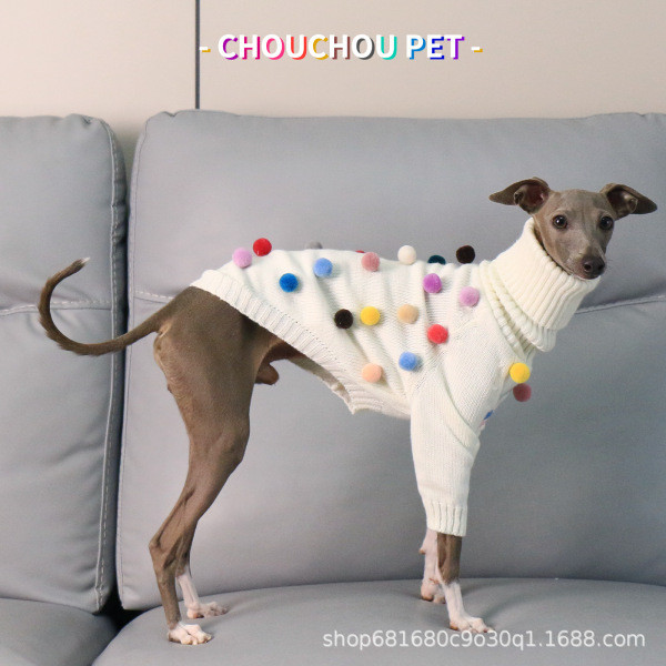 圣诞节宠物服装 ฤดูใบไม้ร่วงฤดูหนาวรูปแบบใหม่อิตาเลี่ยน Little Spirit Tier Ebit เสื้อกันหนาวคริสต์มาสคอเต่าเ