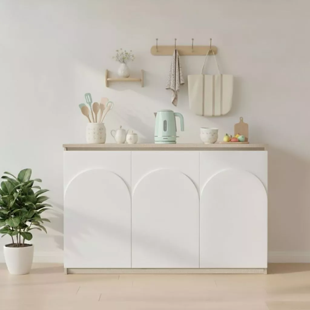 Koncept Furniture ตู้เตี้ยเก็บของ รุ่น Penny A ขนาด 120 ซม. สีขาว (120x40x80 ซม.) แบรนด์ KONCEPT FURNITURE